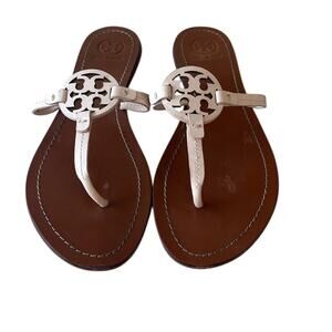 Tory Burch Gabriel Pink Logo Sandals 9